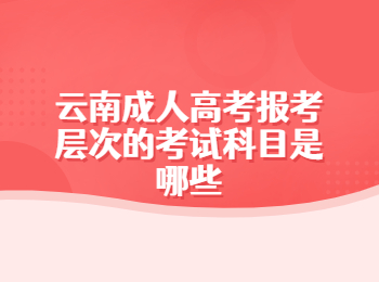 云南成人高考報考層次考試科目