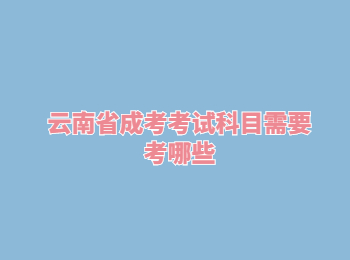 云南省成考考試科目 云南成考